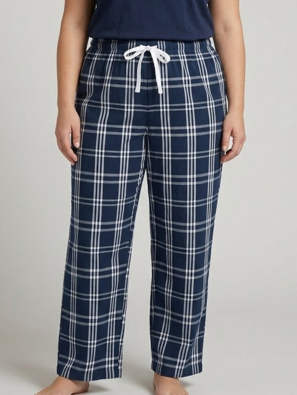 GEORGE Navy Blue Plaid Pajama Pants Drawstring Waist,Cotton Lounge pants,Size 2X